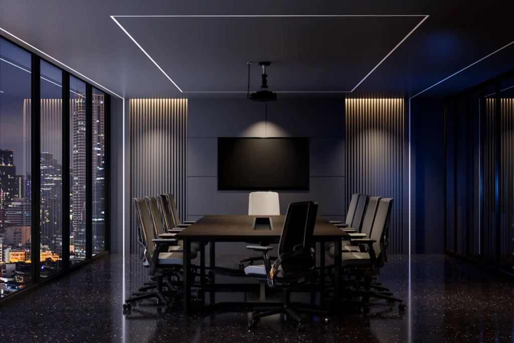 night-scene-modern-style-luxury-black-meeting-room